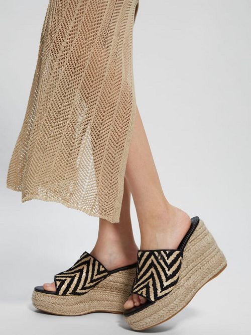 Guess Evba Espadrille Wedges Zwart | GUESS-SN29772