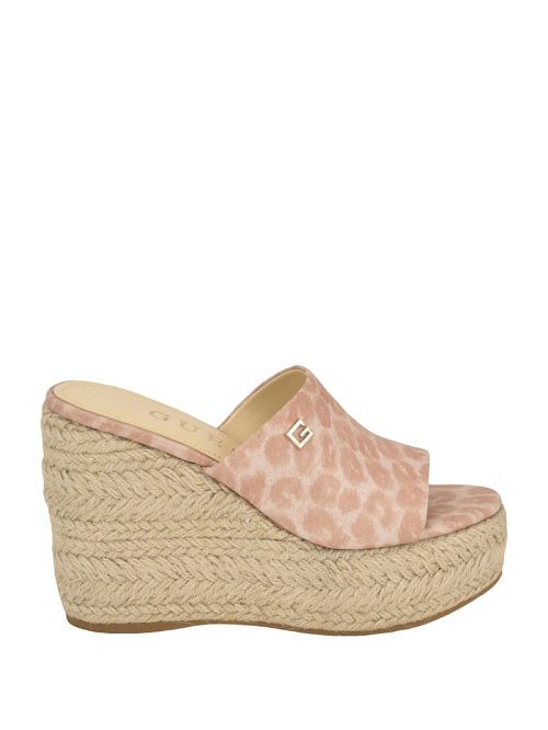Guess Evba Wrapped Espadrille Wedges Beige | GUESS-SN29836