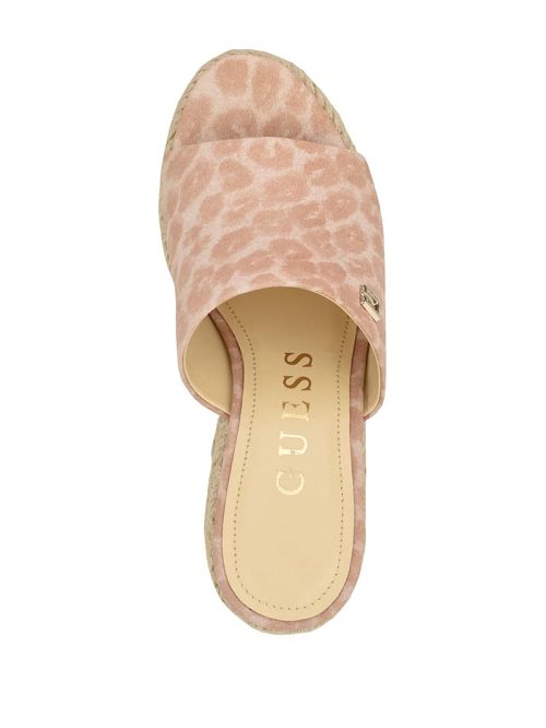 Guess Evba Wrapped Espadrille Wedges Beige | GUESS-SN29836