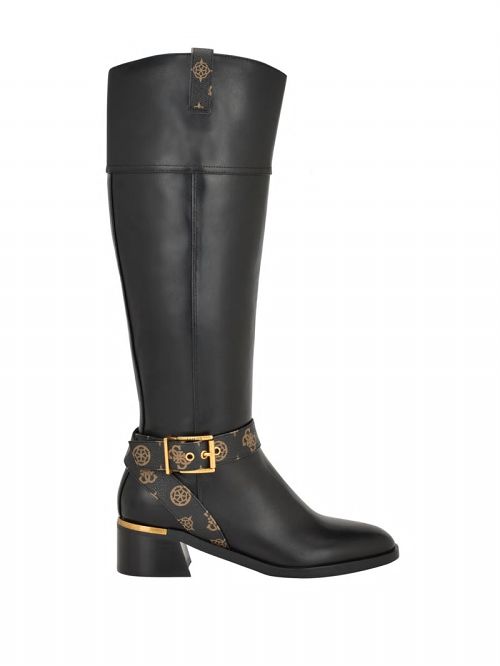 Guess Eveda Buckle Riding Boots Zwart | GUESS-SN29902