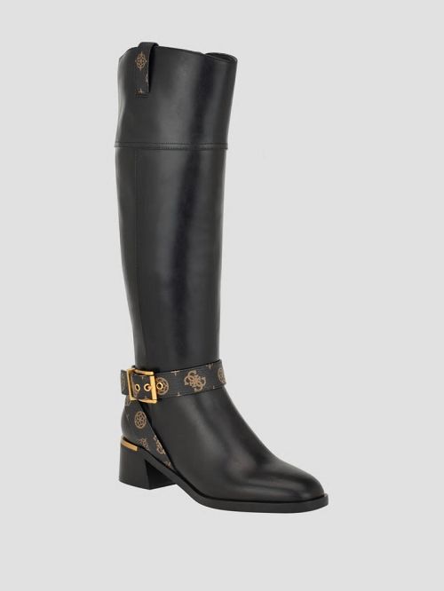 Guess Eveda Buckle Riding Boots Zwart | GUESS-SN29902