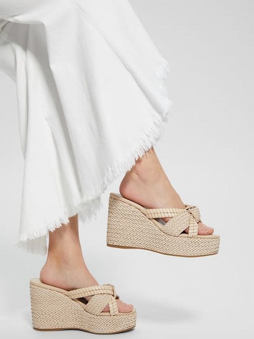 Guess Eveh Knot Wedges Beige | GUESS-SN29749