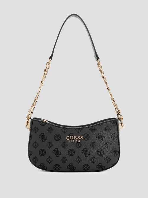 Guess Evelune Top-Zip Shoulder Bag Zwart | GUESS-SN29148