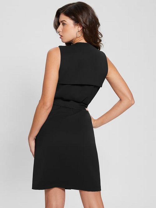 Guess Everly Trench Dress Zwart | GUESS-SN26867