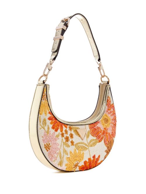 Guess Fabia Floral Crescent Hobo Bag Multi | GUESS-SN29187