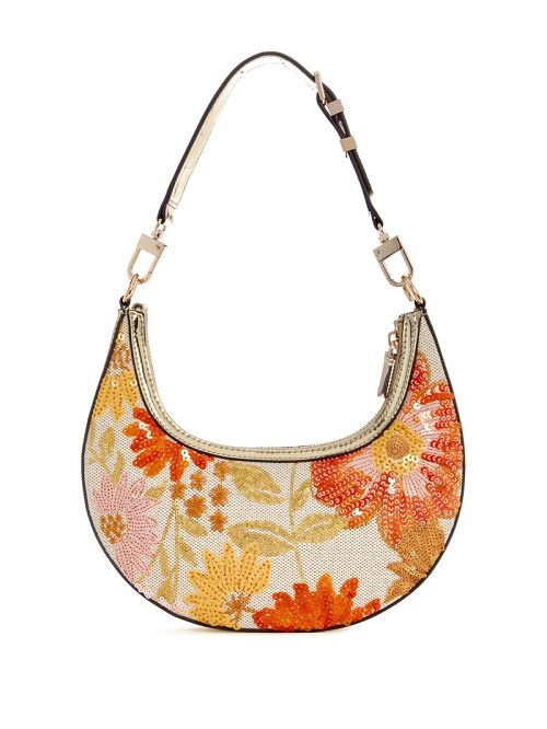 Guess Fabia Floral Crescent Hobo Bag Multi | GUESS-SN29187