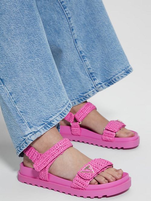 Guess Fabrica Woven Sandals Roze | GUESS-SN29720