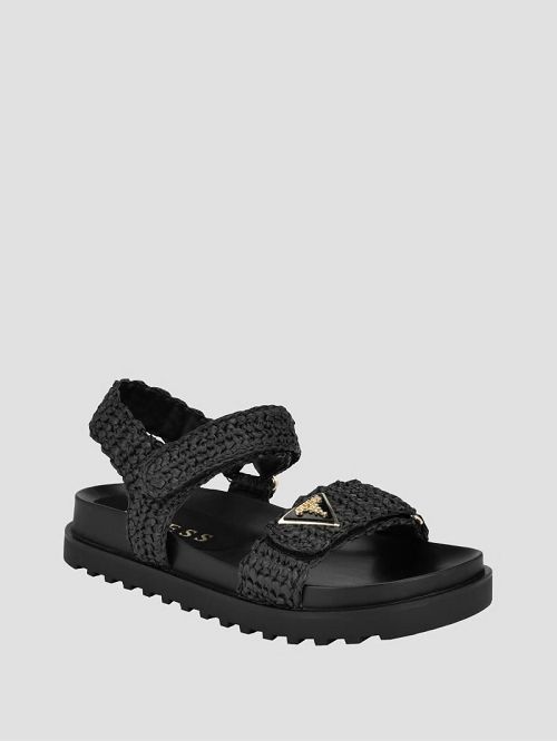 Guess Fabrica Woven Sandals Zwart | GUESS-SN29715