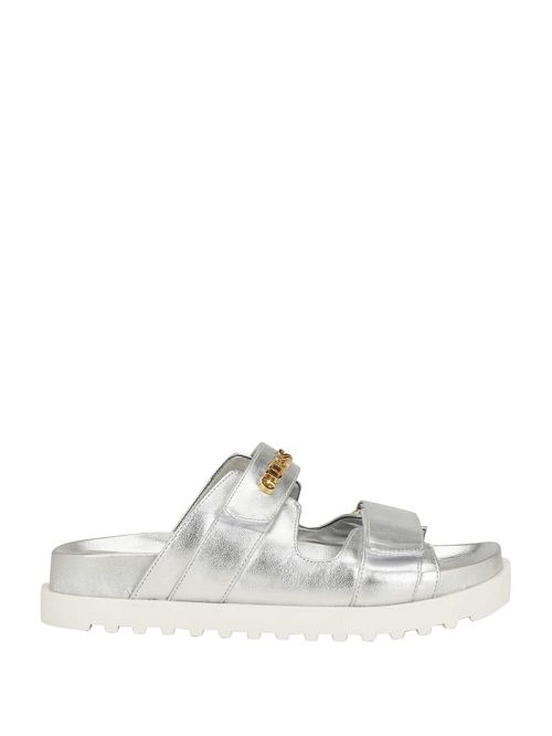 Guess Fabulon Two-Strap Slides Zilver | GUESS-SN29703