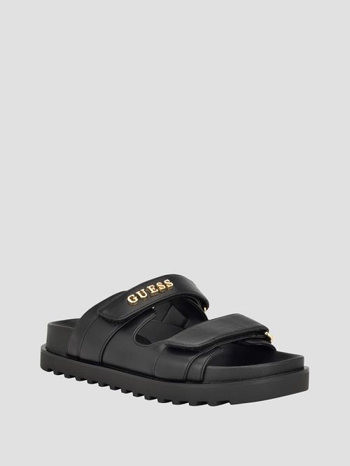 Guess Fabulon Two-Strap Slides Zwart | GUESS-SN29708