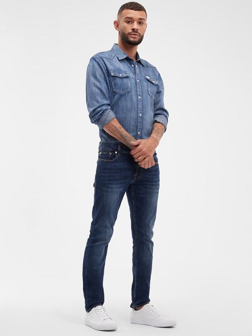 Guess Faded Skinny Jeans Blauw | GUESS-SN30449