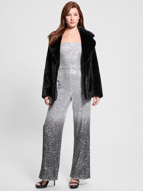 Guess Filomena Faux-Fur Jacket Zwart | GUESS-SN27989
