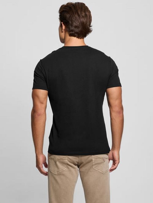 Guess Flocked Tee Zwart | GUESS-SN30659