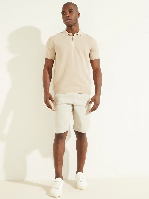 Guess Formal Performance Sweater Polo Beige | GUESS-SN30943