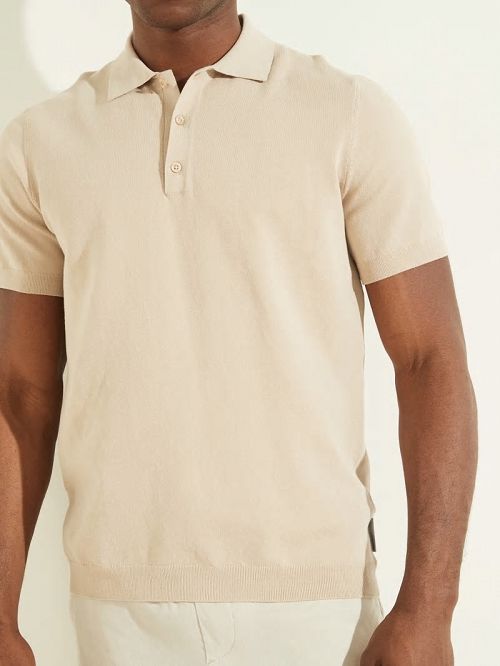 Guess Formal Performance Sweater Polo Beige | GUESS-SN30943