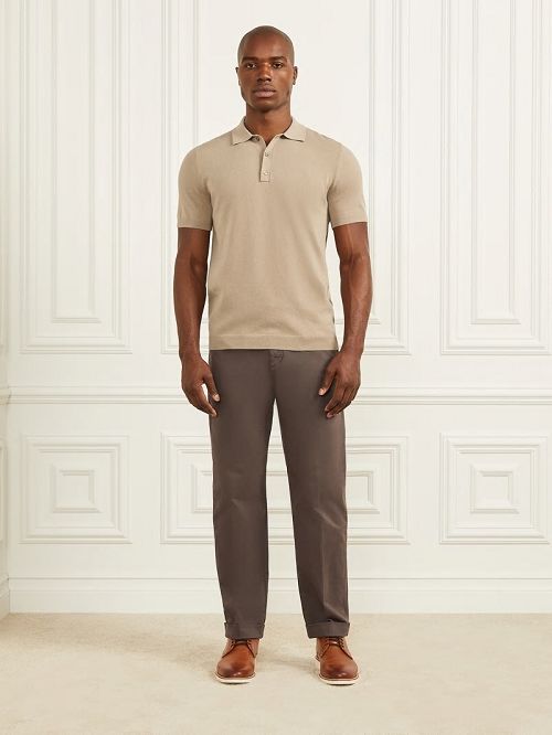 Guess Formal Performance Sweater Polo Beige | GUESS-SN31234