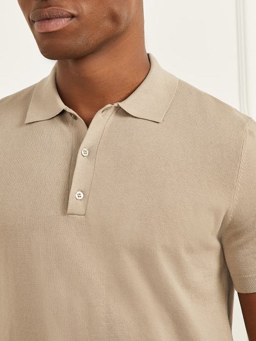 Guess Formal Performance Sweater Polo Beige | GUESS-SN31234