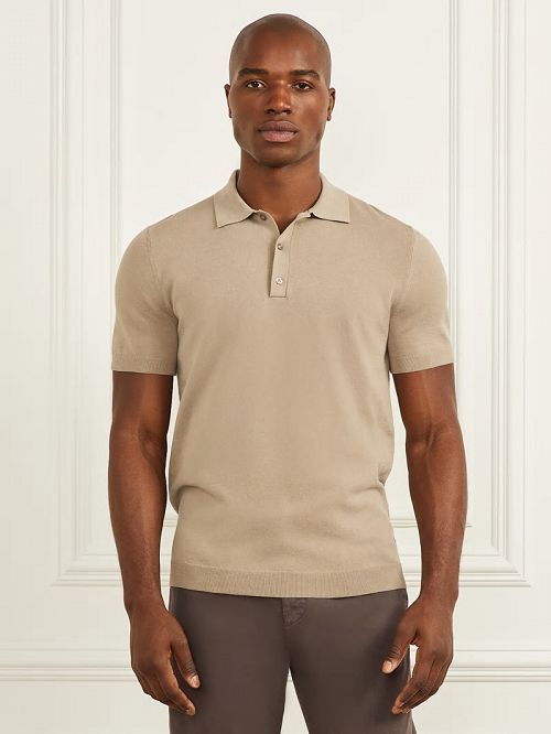 Guess Formal Performance Sweater Polo Beige | GUESS-SN31234