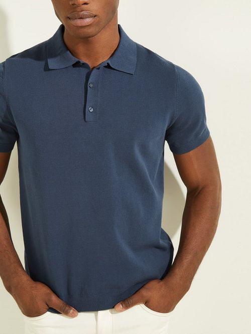 Guess Formal Performance Sweater Polo Blauw | GUESS-SN30964