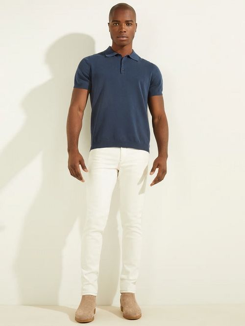 Guess Formal Performance Sweater Polo Blauw | GUESS-SN31075