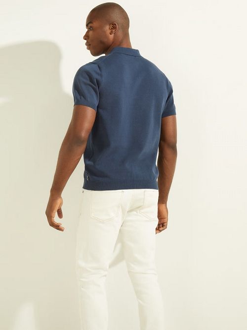 Guess Formal Performance Sweater Polo Blauw | GUESS-SN31075