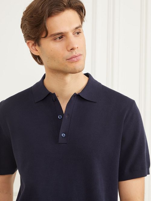 Guess Formal Performance Sweater Polo Blauw | GUESS-SN31142