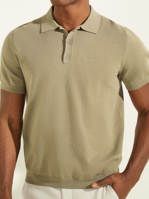 Guess Formal Performance Sweater Polo Groen | GUESS-SN30965