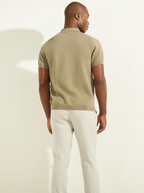 Guess Formal Performance Sweater Polo Groen | GUESS-SN30965