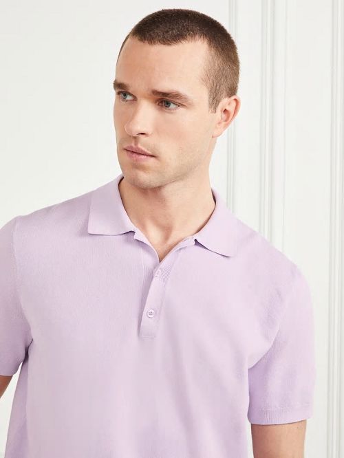 Guess Formal Performance Sweater Polo Paars | GUESS-SN30976