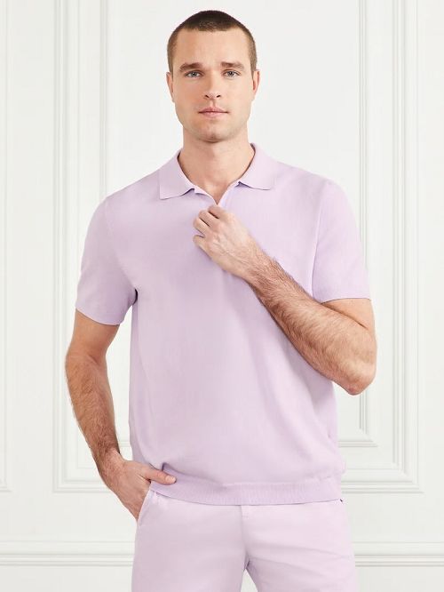 Guess Formal Performance Sweater Polo Paars | GUESS-SN30976
