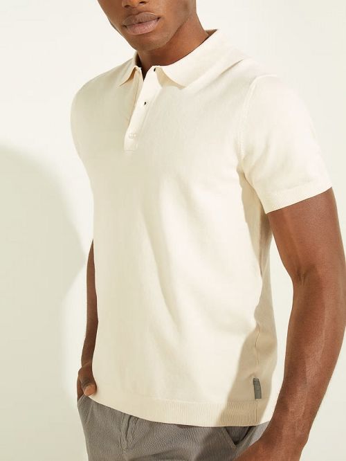 Guess Formal Performance Sweater Polo Wit | GUESS-SN30963