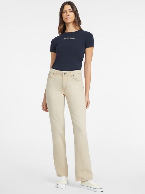 Guess G08 Mid-Rise Straight Jeans Beige | GUESS-SN26560