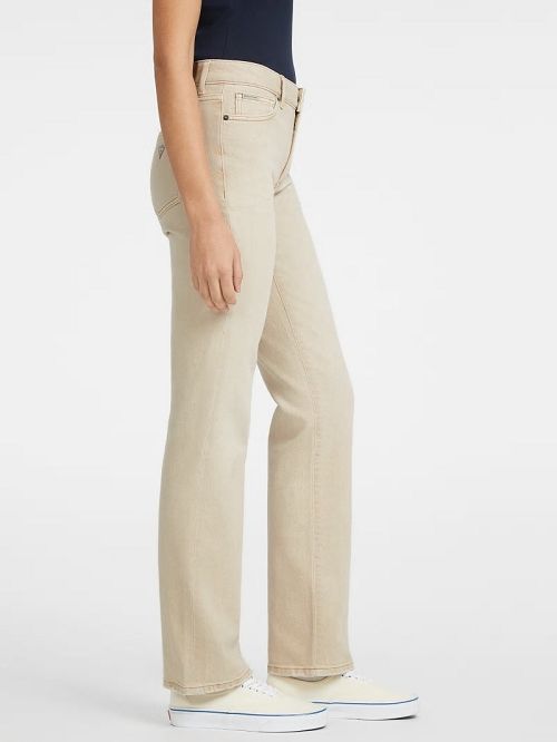 Guess G08 Mid-Rise Straight Jeans Beige | GUESS-SN26560