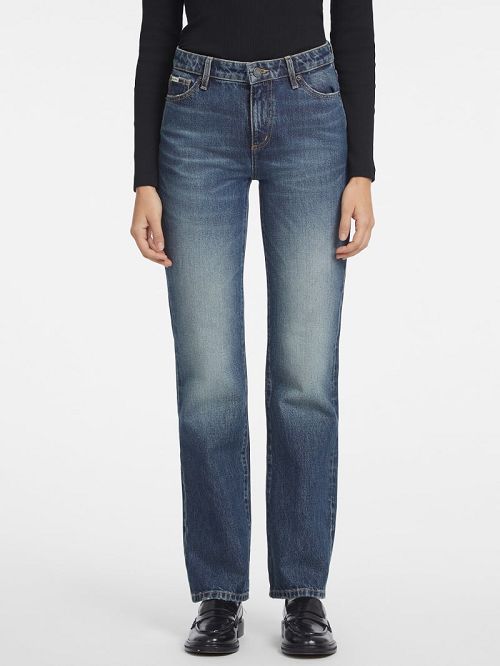 Guess G08 Mid-Rise Straight Jeans Blauw | GUESS-SN26614