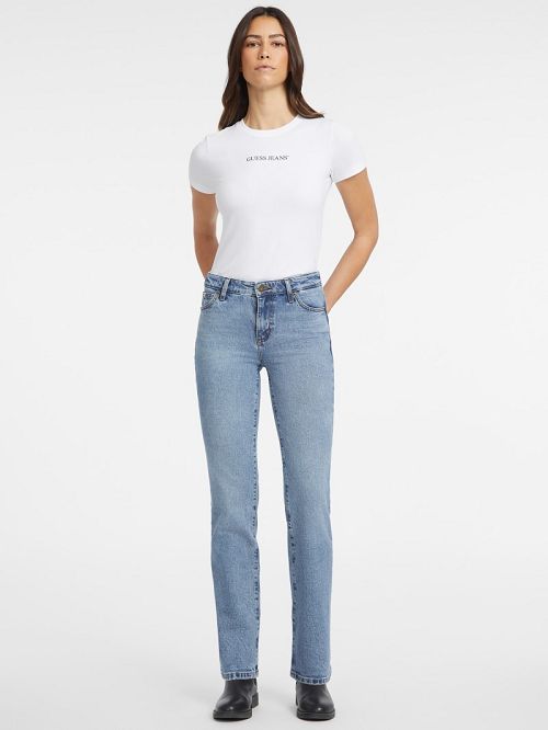 Guess G08 Mid-Rise Straight Jeans Blauw | GUESS-SN26626