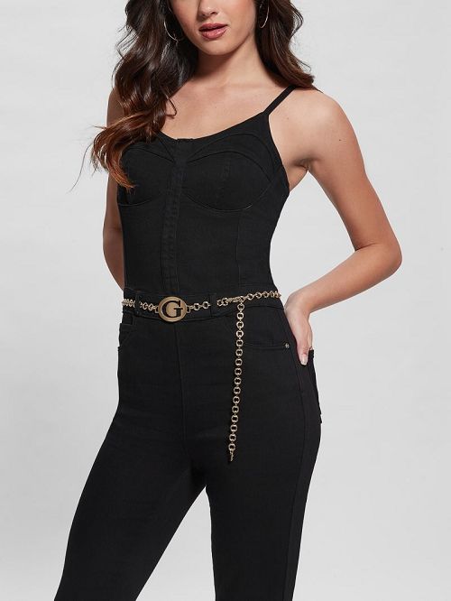 Guess G-Belt Denim Jumpsuit Geel | GUESS-SN26674