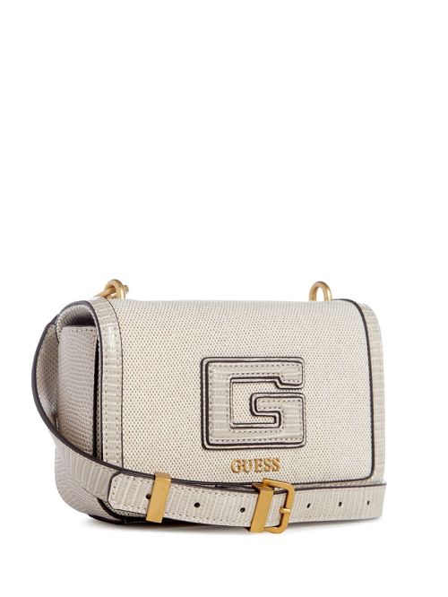 Guess G Status Snake-Embossed Mini Crossbody Grijs | GUESS-SN28855
