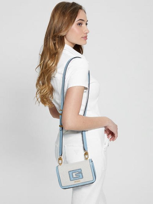 Guess G Status Snake-Embossed Mini Crossbody Grijs | GUESS-SN28857