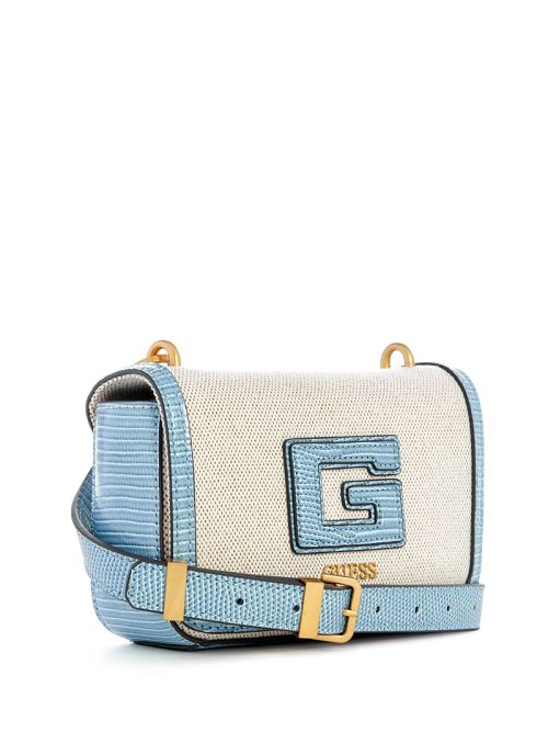 Guess G Status Snake-Embossed Mini Crossbody Grijs | GUESS-SN28857