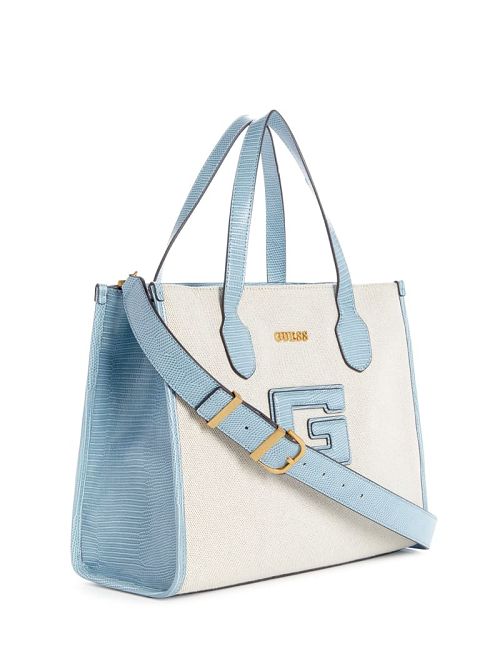 Guess G Status Snake-Embossed Tote Blauw | GUESS-SN29405