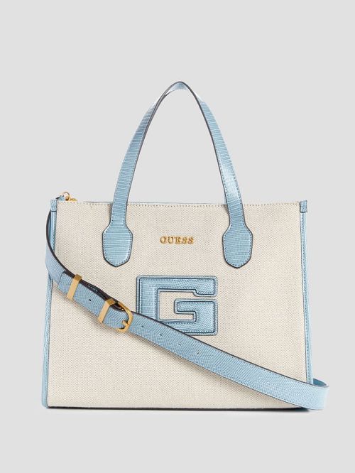 Guess G Status Snake-Embossed Tote Blauw | GUESS-SN29405