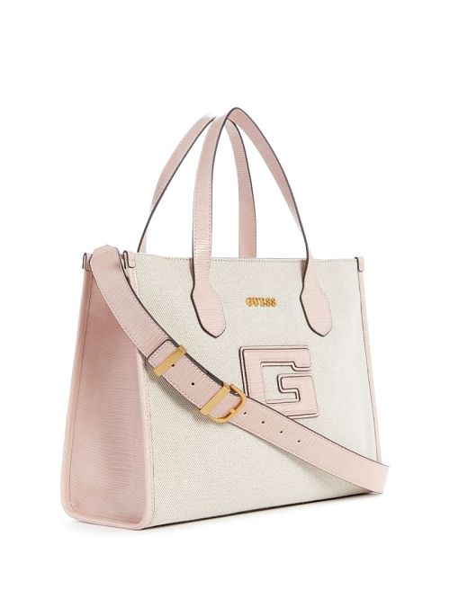Guess G Status Snake-Embossed Tote Roze | GUESS-SN29427