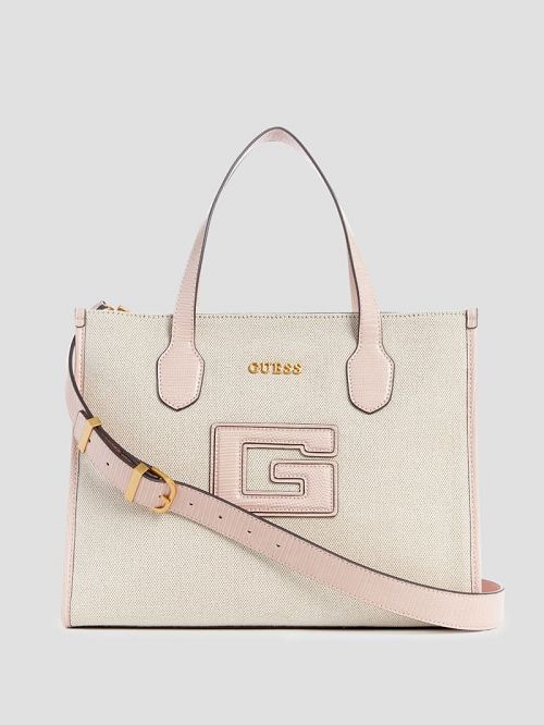Guess G Status Snake-Embossed Tote Roze | GUESS-SN29427