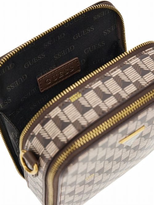 Guess G Wave Double Zip Crossbody Bag Bruin | GUESS-SN31718