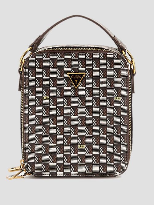 Guess G Wave Double Zip Crossbody Bag Bruin | GUESS-SN31718