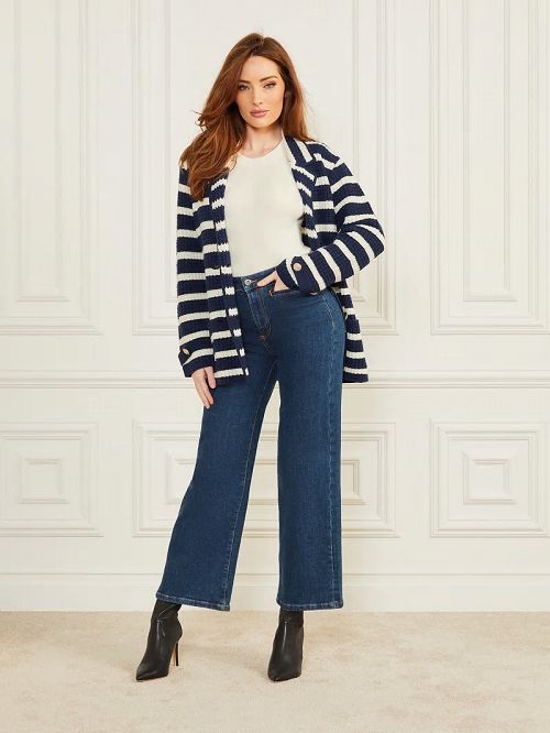 Guess Gaia Sweater Waffle Jacket Blauw | GUESS-SN27990