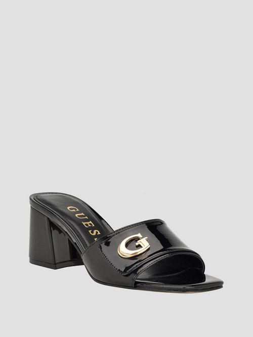 Guess Gallai Block Heel Mules Zwart | GUESS-SN29859