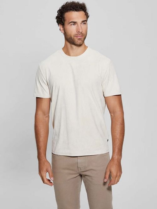 Guess Garrett Faux-Suede Tee Beige | GUESS-SN30699