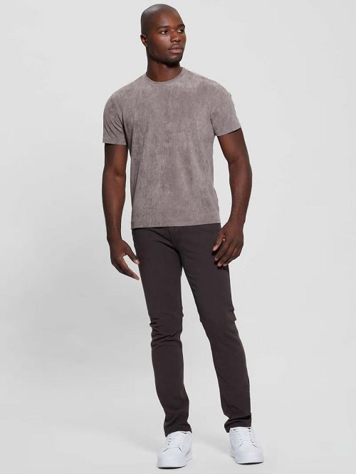 Guess Garrett Faux-Suede Tee Bruin | GUESS-SN30714