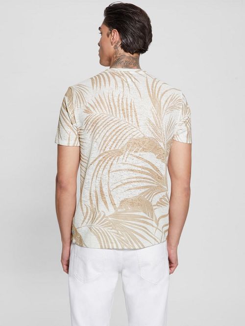 Guess Gauze Baja Palm Tee Beige | GUESS-SN30587